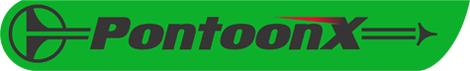 PontoonX logo on green background.